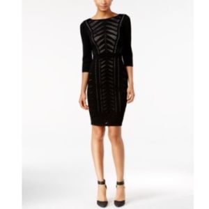 Calvin Klein Womens Illusion Knit Cocktail Dress